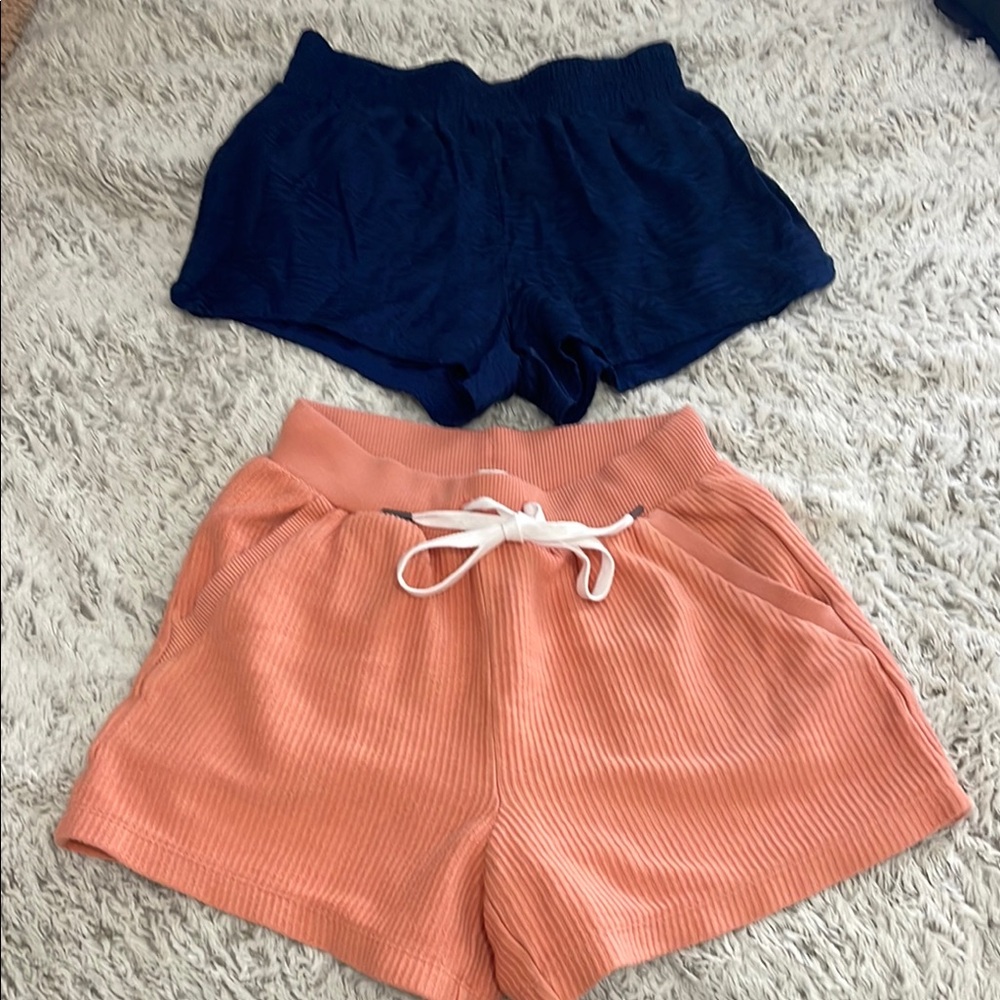 Victorias Secret & Aerie Women's Sleep Shorts Navy and Coral XS-S